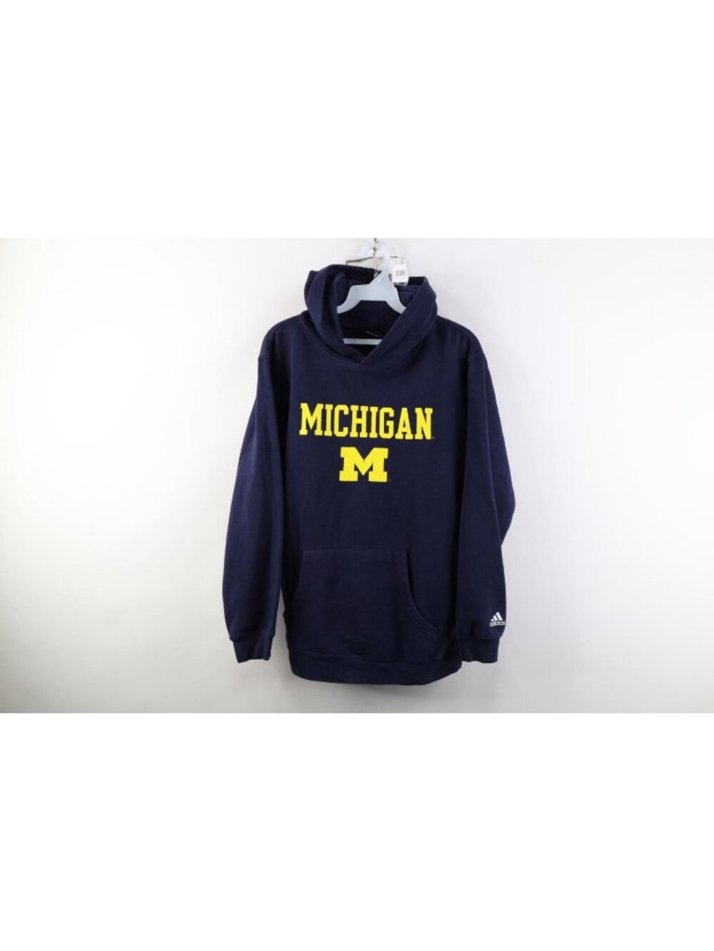 Y2K Adidas Womens Medium Faded University of Michigan Hoodie Sweatshirt Blue